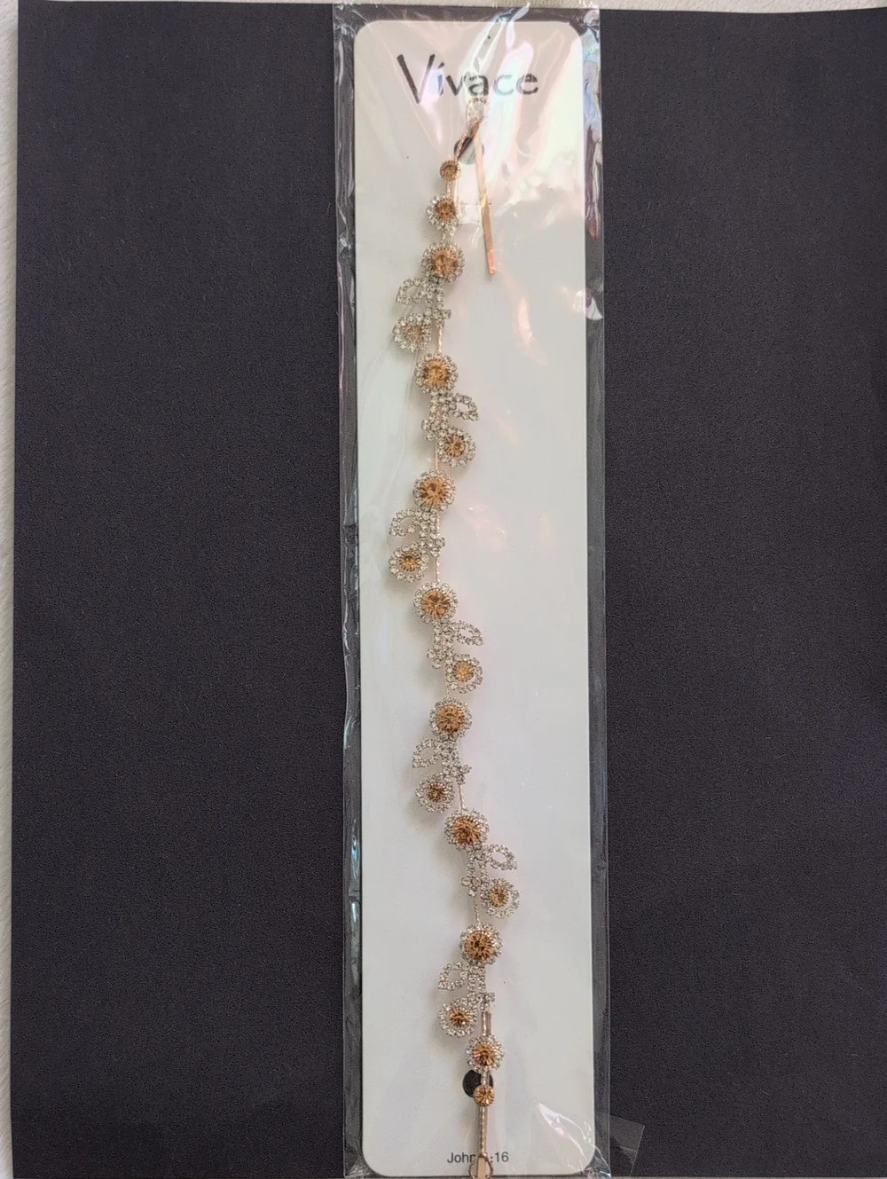 Vivace Collection Bridal floral rhinestone hair vine
